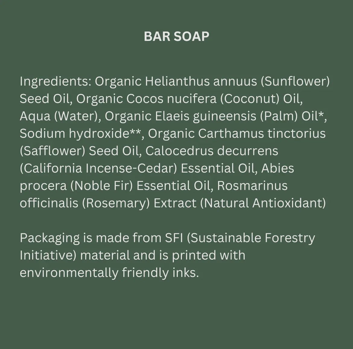 Desert Cedar Organic Bar Soap