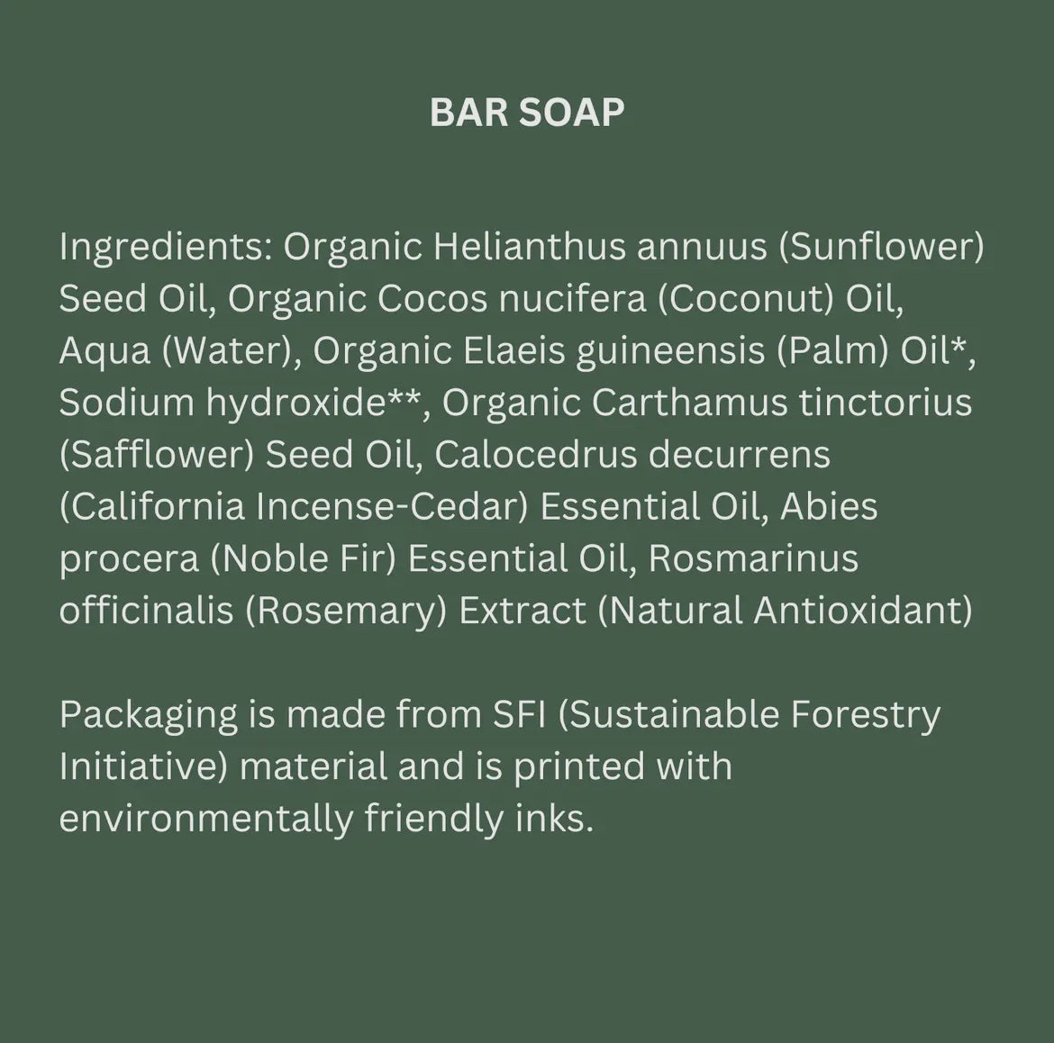 Cascade Forest Organic Bar Soap