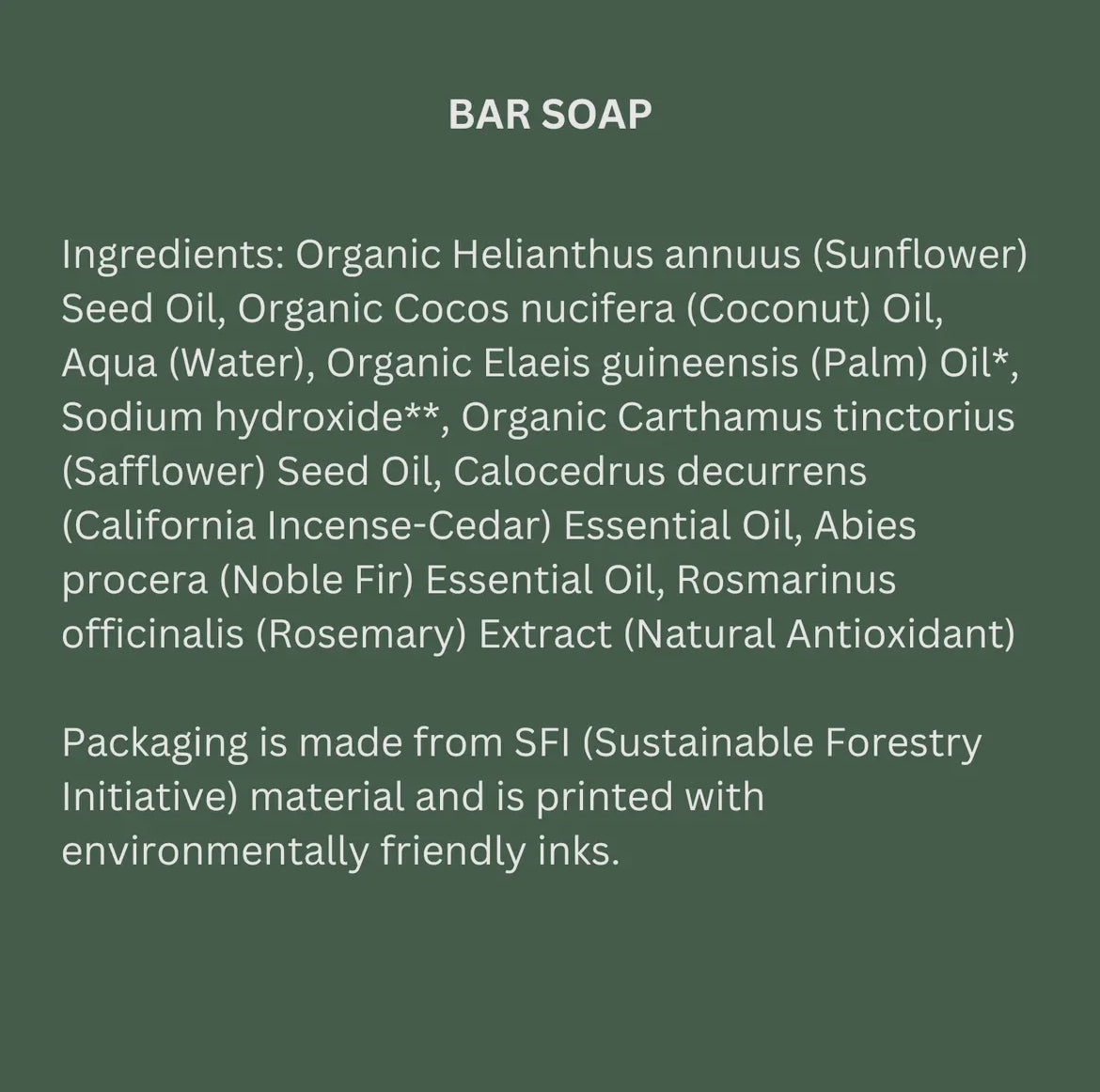 Coastal Pine Organic Bar Soap