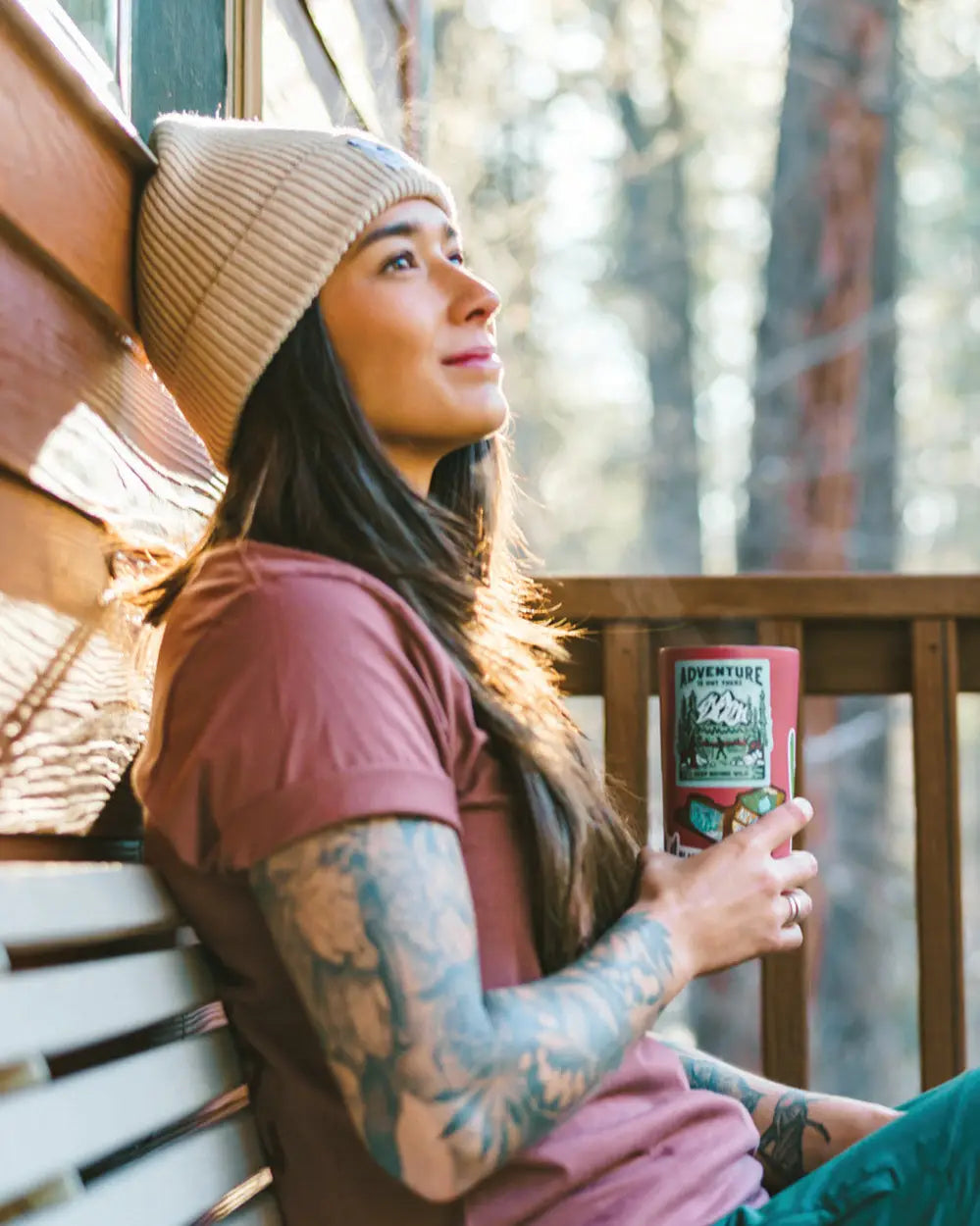 Venture On Mountain Range Recycled Knit Beanie