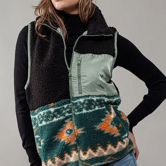 Sherpa Fleece Tribal Vest