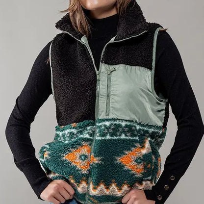 Sherpa Fleece Tribal Vest