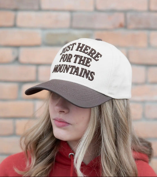 Just Here For The Mountains Trucker Hat