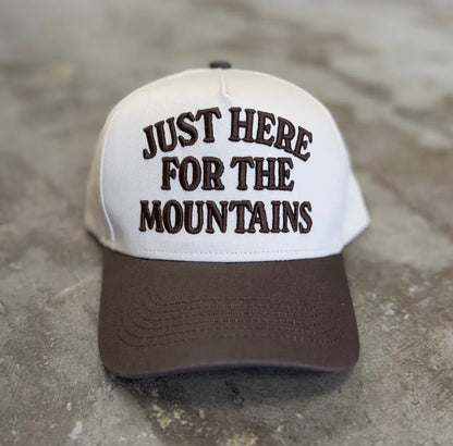Just Here For The Mountains Trucker Hat