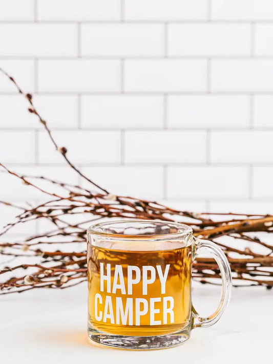 Happy Camper Glass Mug