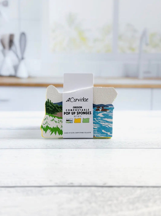 Oregon Shaped Pop Up Sponges
