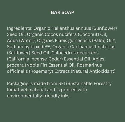 Redwood Mist Organic Bar Soap