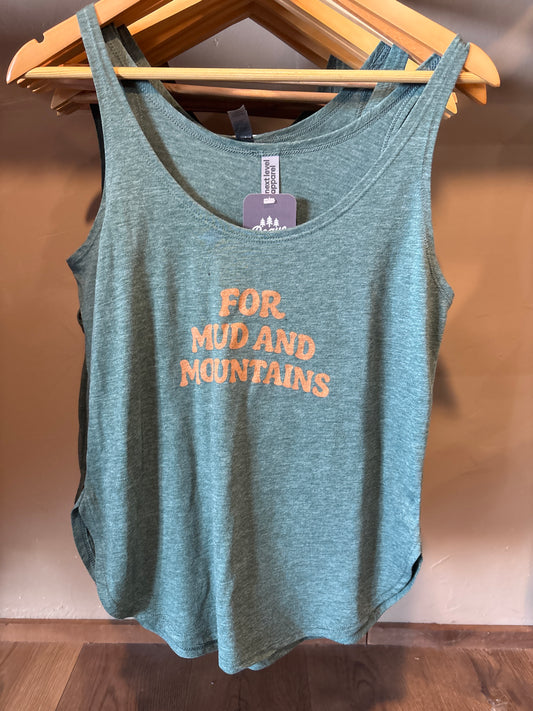 For Mud & Mountains Flowy Tank – Heather Forest