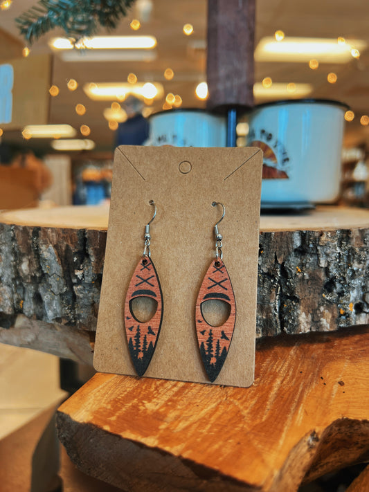 Kayak Wood Earrings