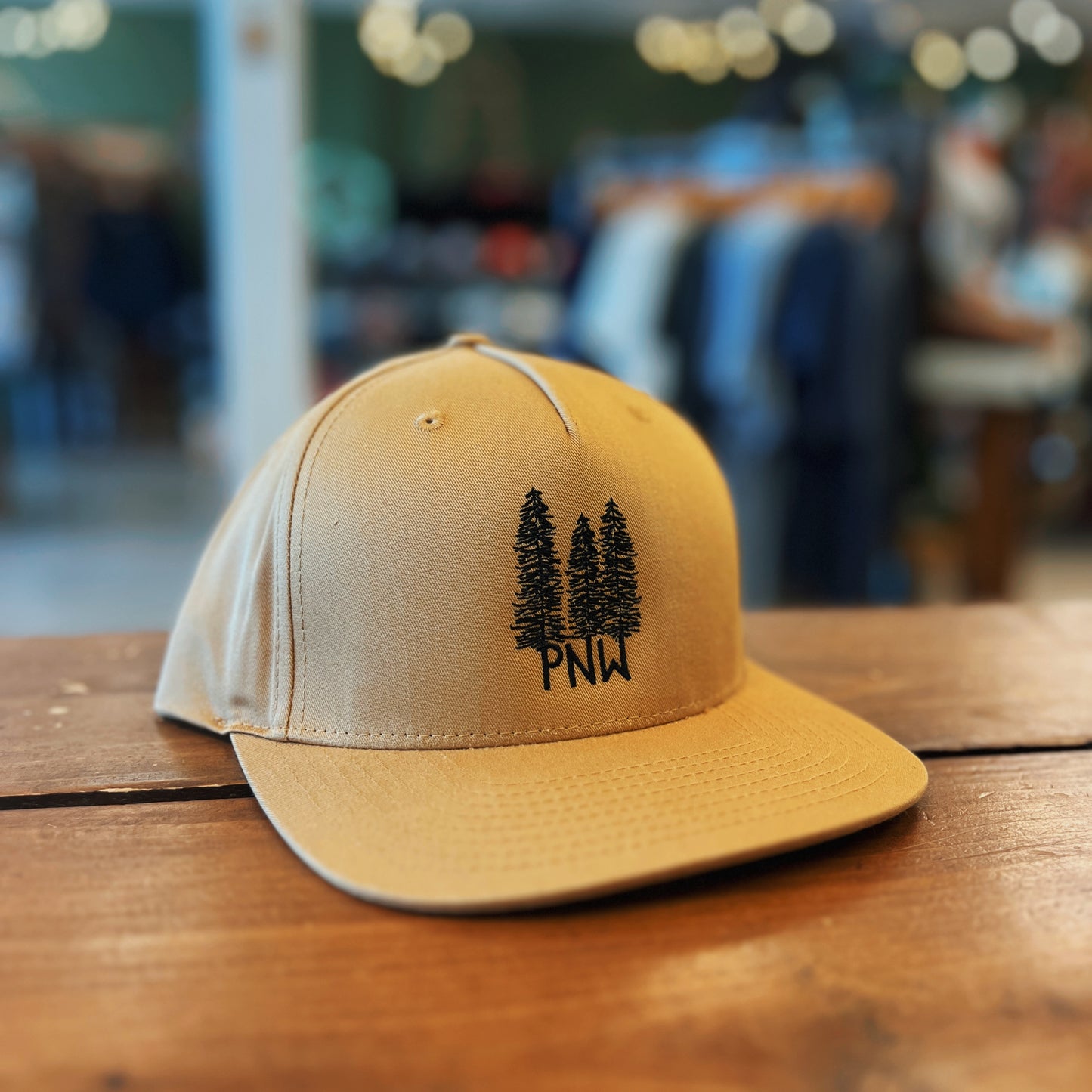 PNW w/ Trees Flat Bill Hat