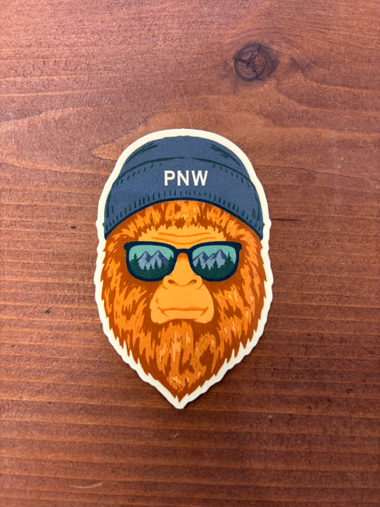PNW Sasquatch Head (Color) Sticker