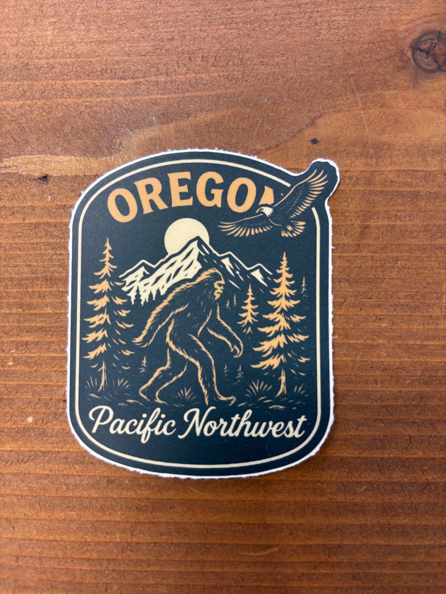 Oregon Sasquatch Night Scene Sticker