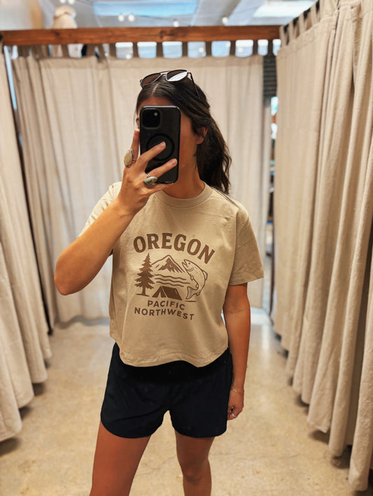 Vintage-style Oregon Pacific Northwest graphic T-shirt with nature design.