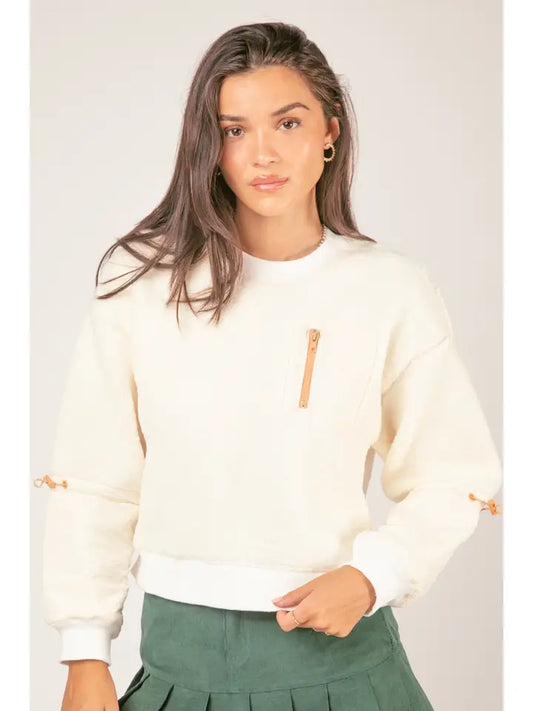 Fleece Contrast Pullover