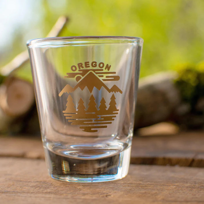 Oregon Fifty Ranges Shot Glass