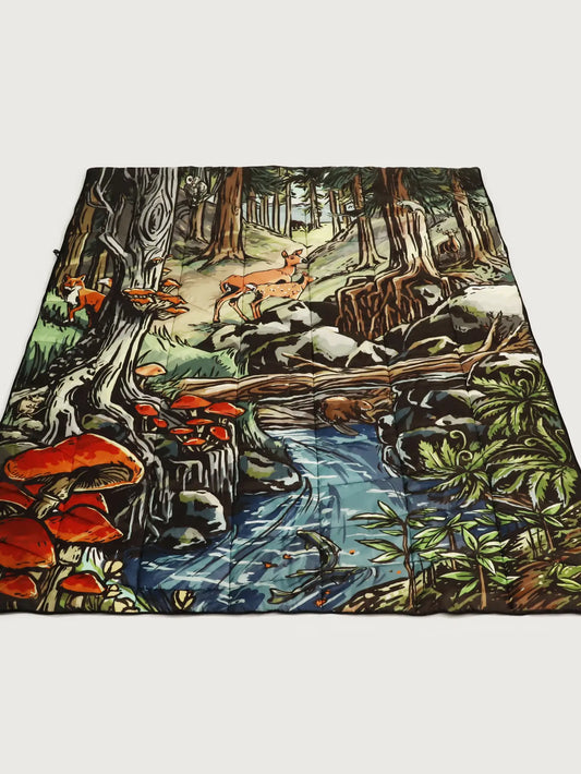Forest Friends Puffy Camping Blanket