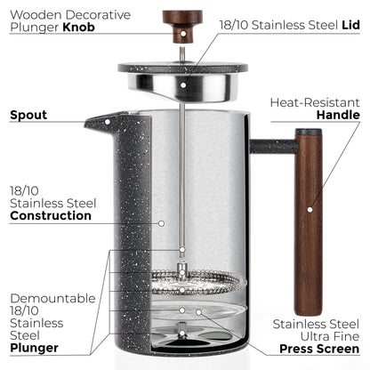 Speckled Stainless Steel French Press