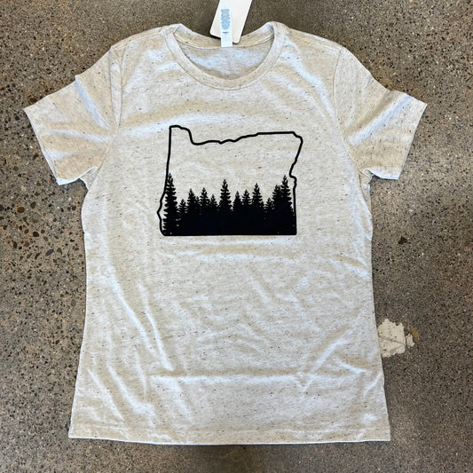 Women's Oregon Outline with Trees